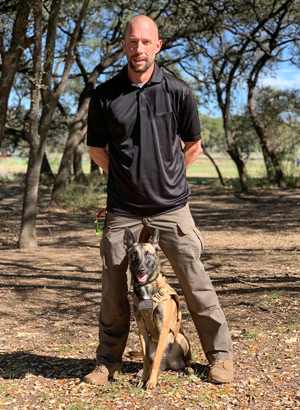 Photo of Chris with his dog Sable
